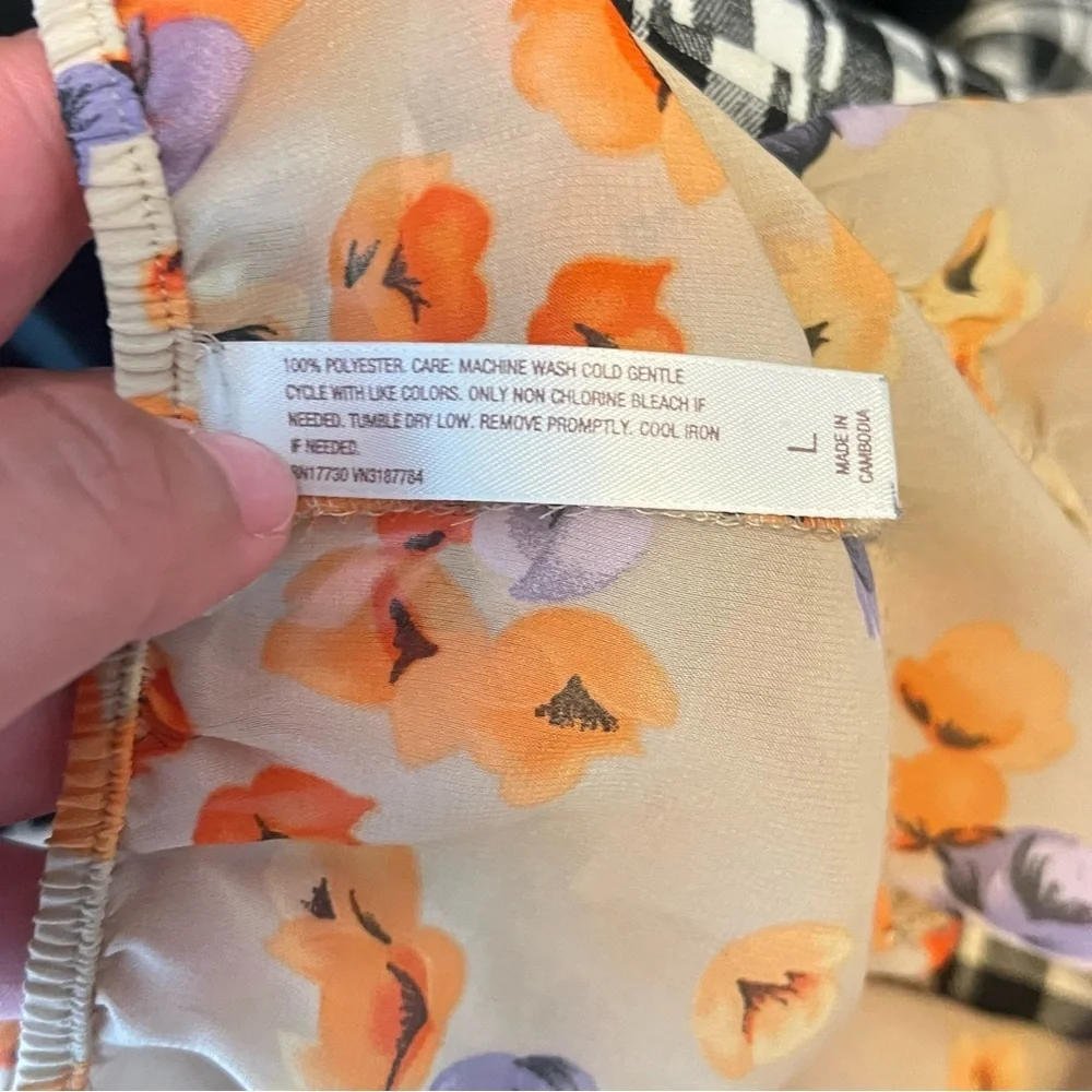 Stars Above Yellow Floral Sheer Lounge Shorts Cottage Luxe Boho Sleepwear Large
